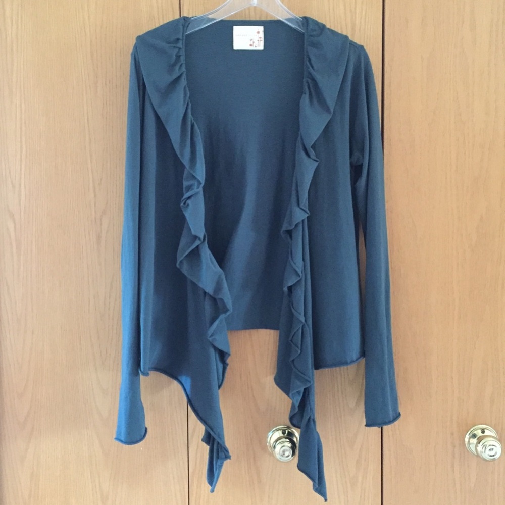 Anthropologie Ben and Lucia Ruffled Cardigan